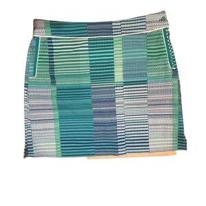 EP Pro Golf Skort Women's Size 12 Green Blue Geometric Design